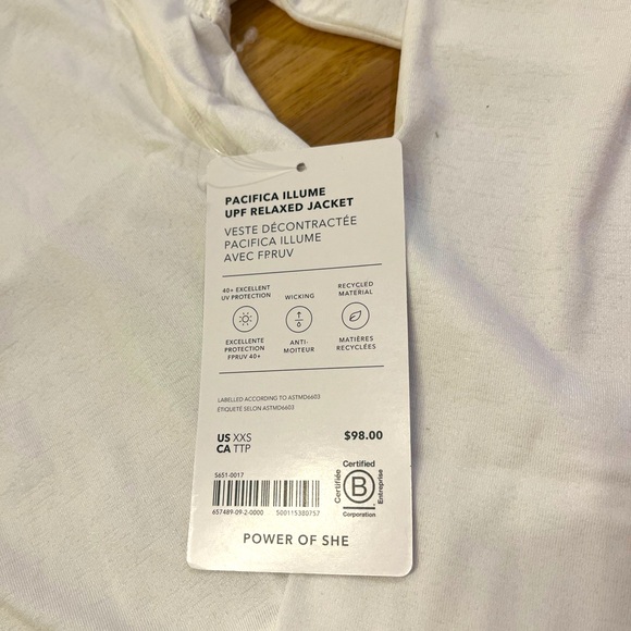 Athleta Pacifica Illume UPF Relaxed Jacket, size XXS, color: Bright White - Picture 5 of 5
